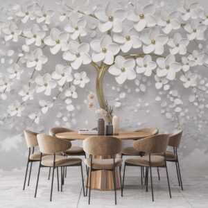 Flores blancas 3D