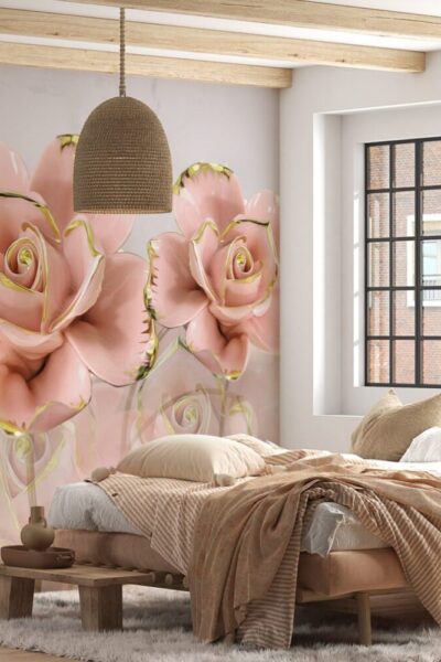 Flores Rosa antaño 3D